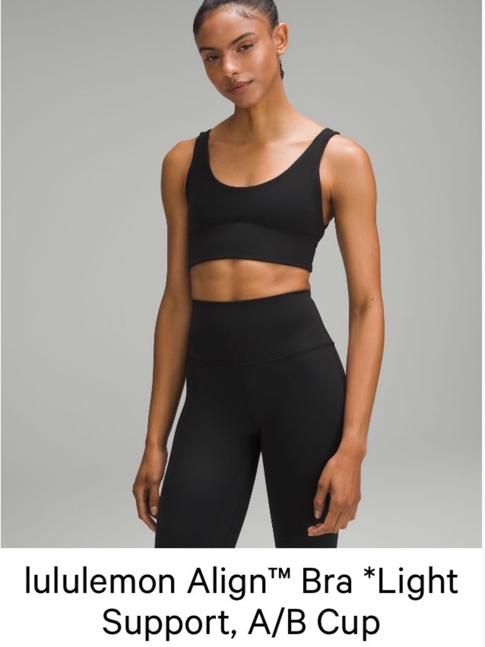 lululemon athletica Align Light Support Sports Bra - Black size: 8